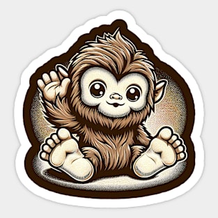 Li'l Legends™: Bigfoot Waves Hello Sticker